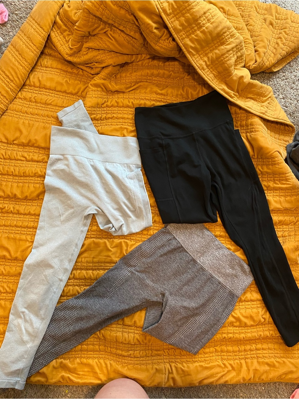 Womens High-Waist Leggings Pack in Black, Light Gray, and Heathered Brown